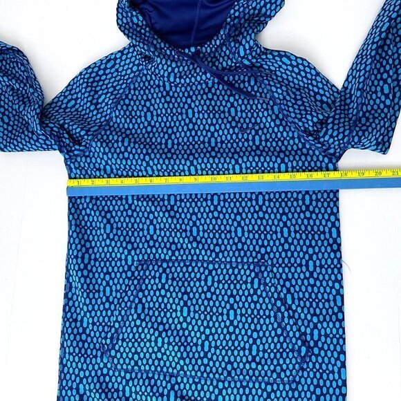 Nike Women's Blue Circle Print Hoodie Therma Fit Long Sleeves size XS - Picture 3 of 6